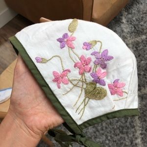Embroidered baby bonnet